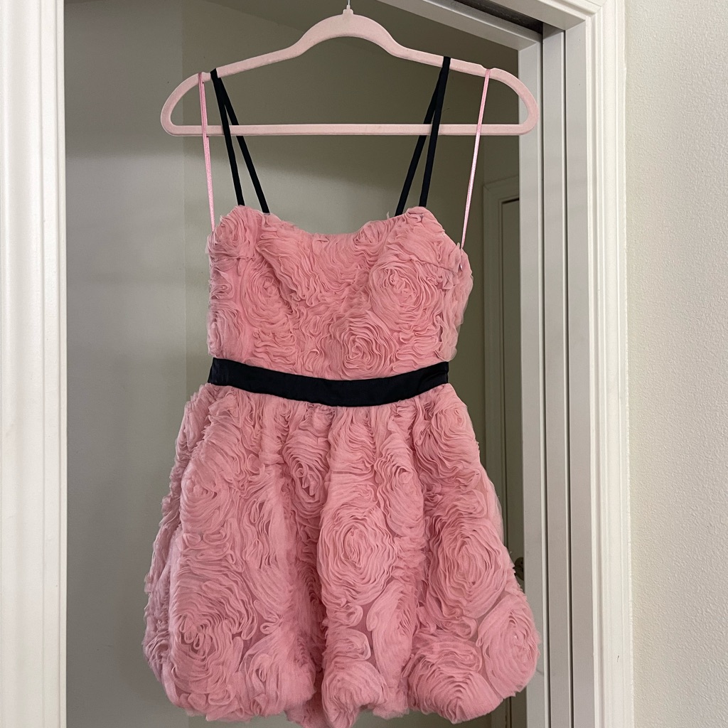 Elegant Pink Rosette Kids Dress